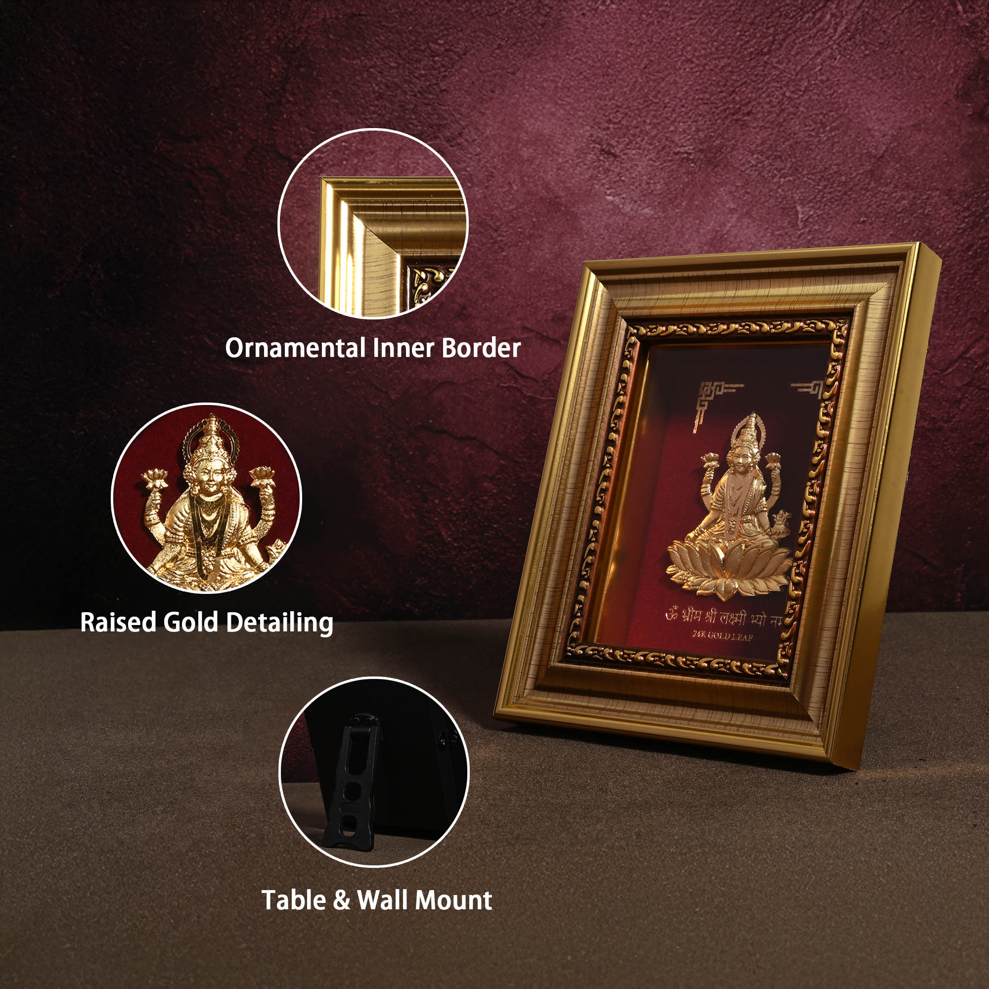 24K Gold Foil Mahalakshmi Frame