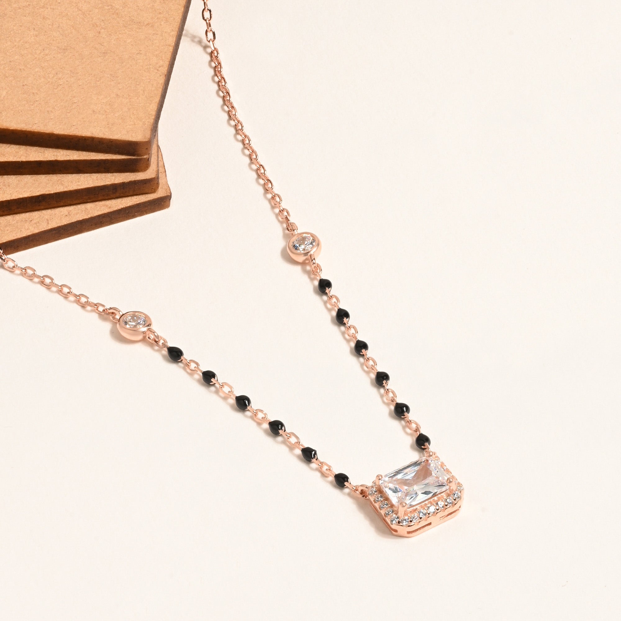 Minimal Square Halo Mangalsutra