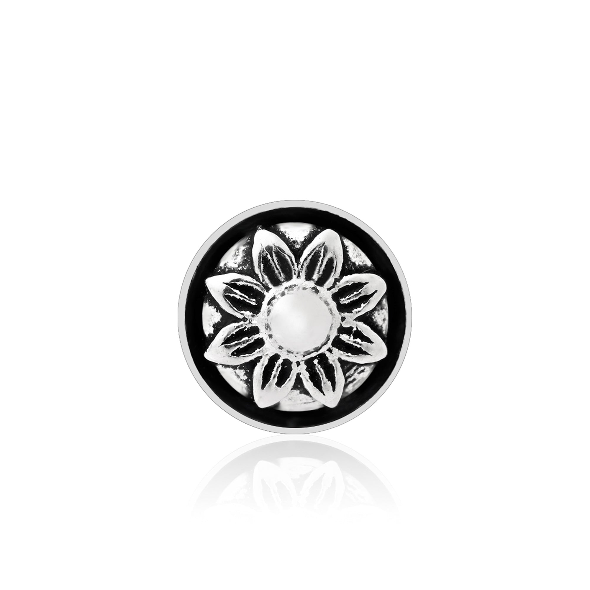 Oxidised Floral Mandala Nose Pin