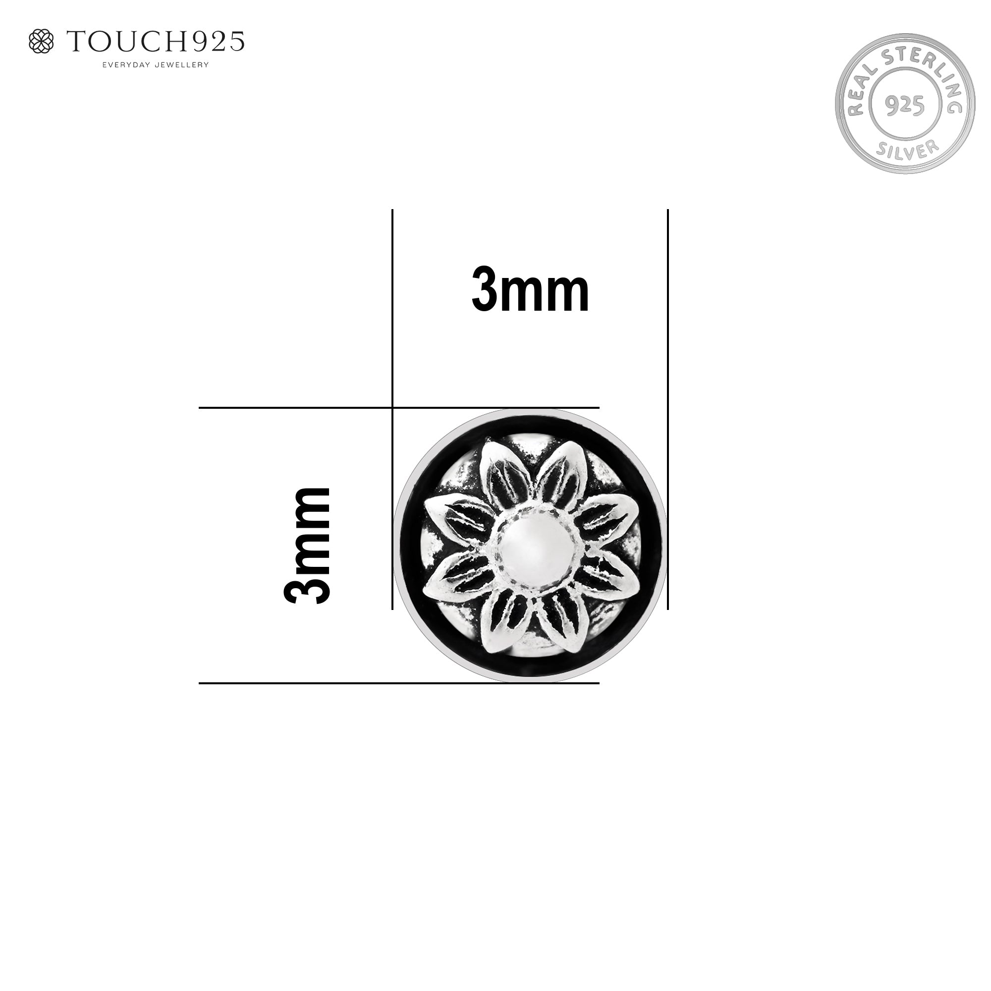 Oxidised Floral Mandala Nose Pin