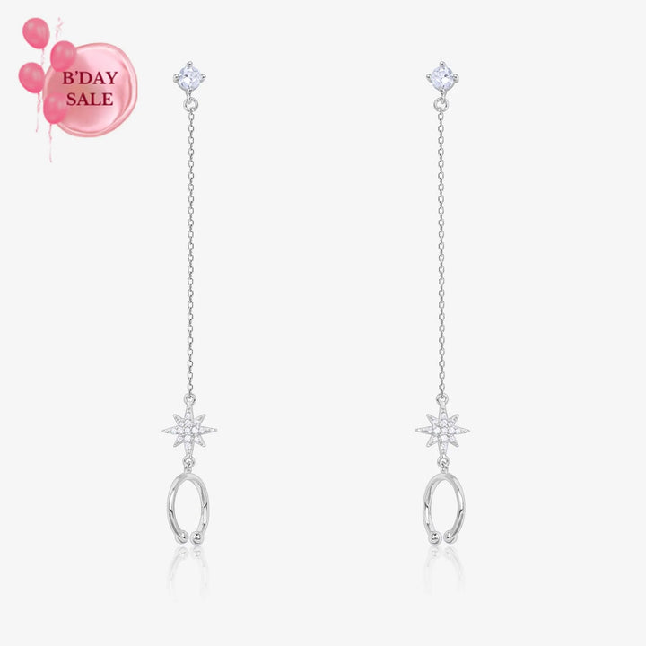 Celestial Chain Cuff Earrings - Touch925