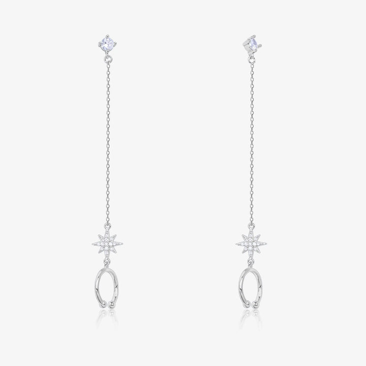 Celestial Chain Cuff Earrings - Touch925