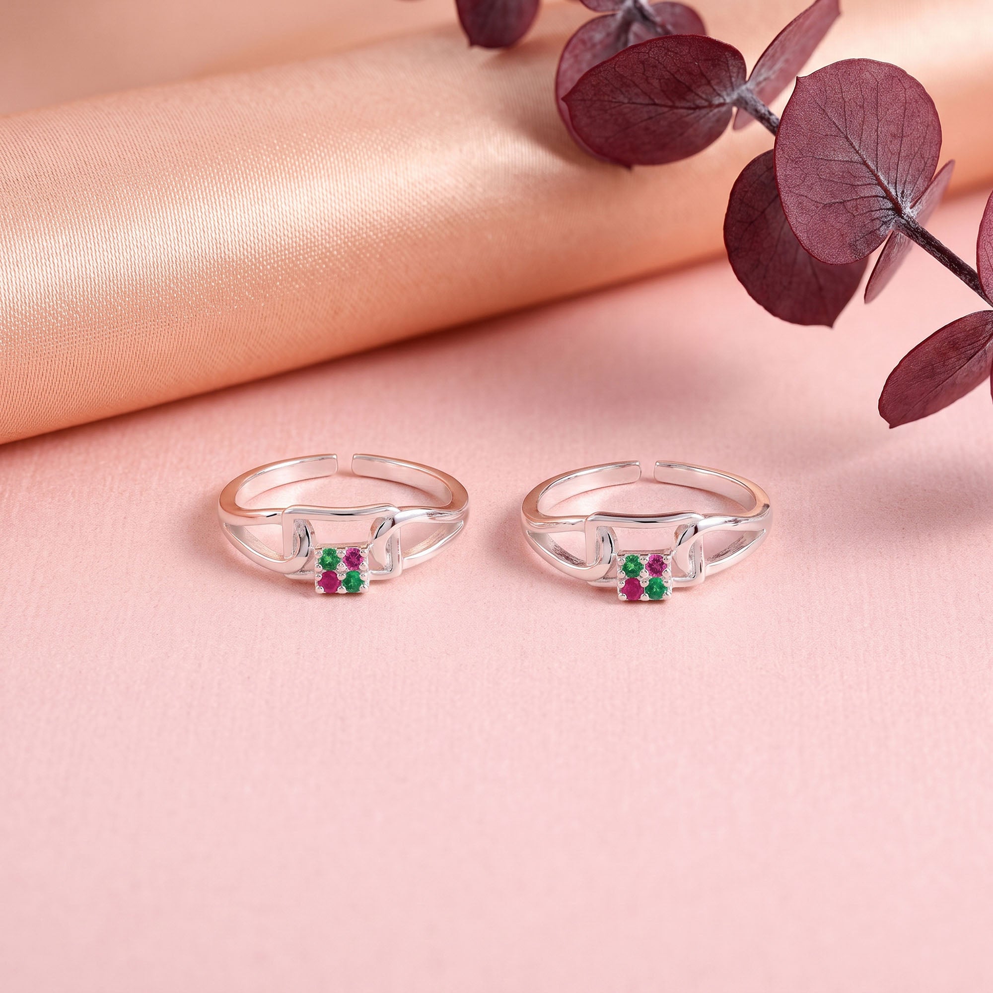 Square Four-Stone Toe Ring
