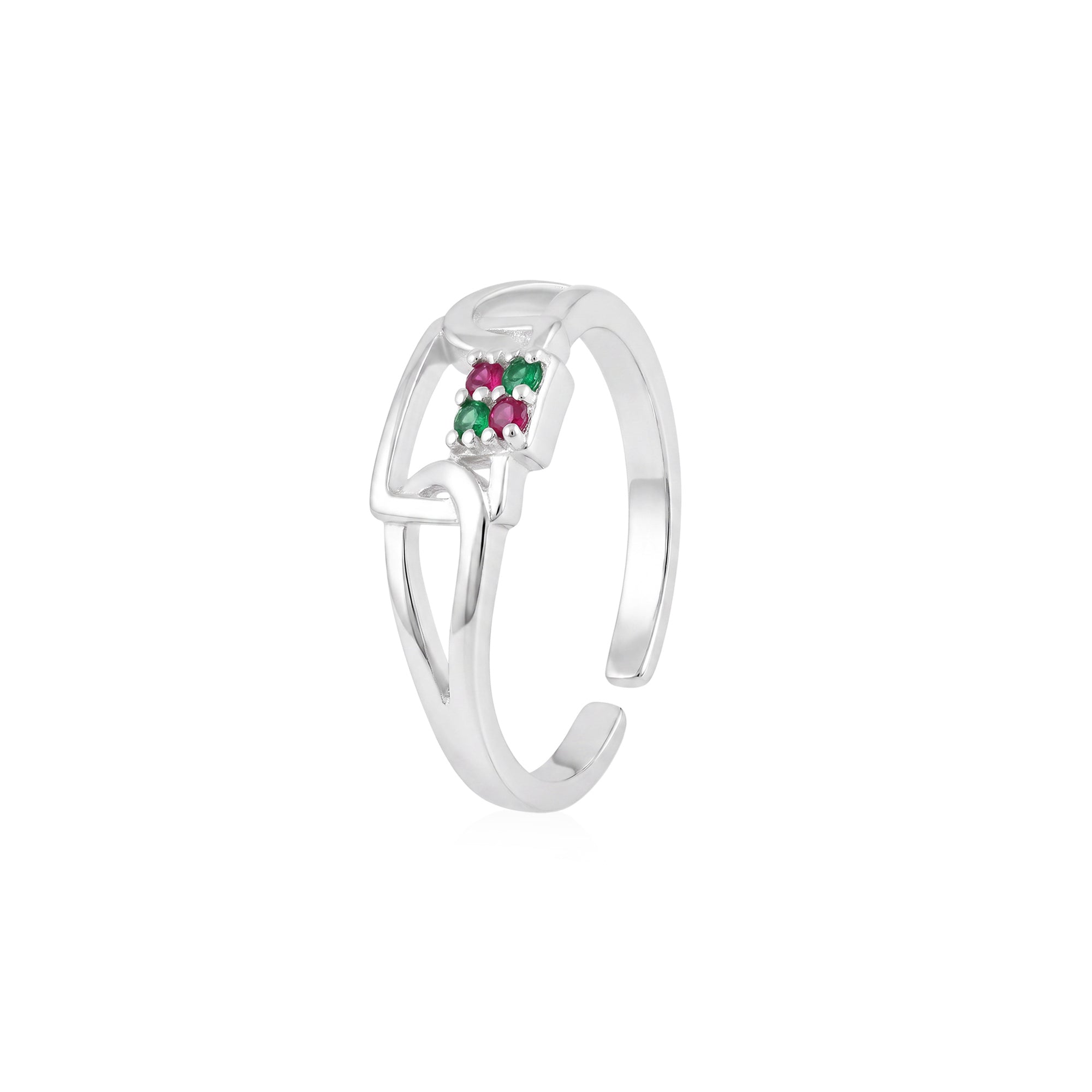 Square Four-Stone Toe Ring