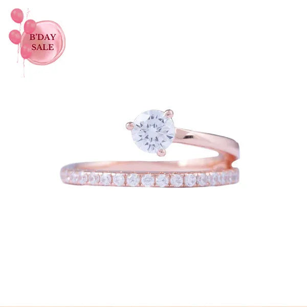 Shimmer Rose Silver Ring - Touch925