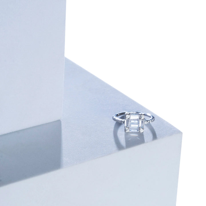 Square Brilliance Silver Ring - Touch925