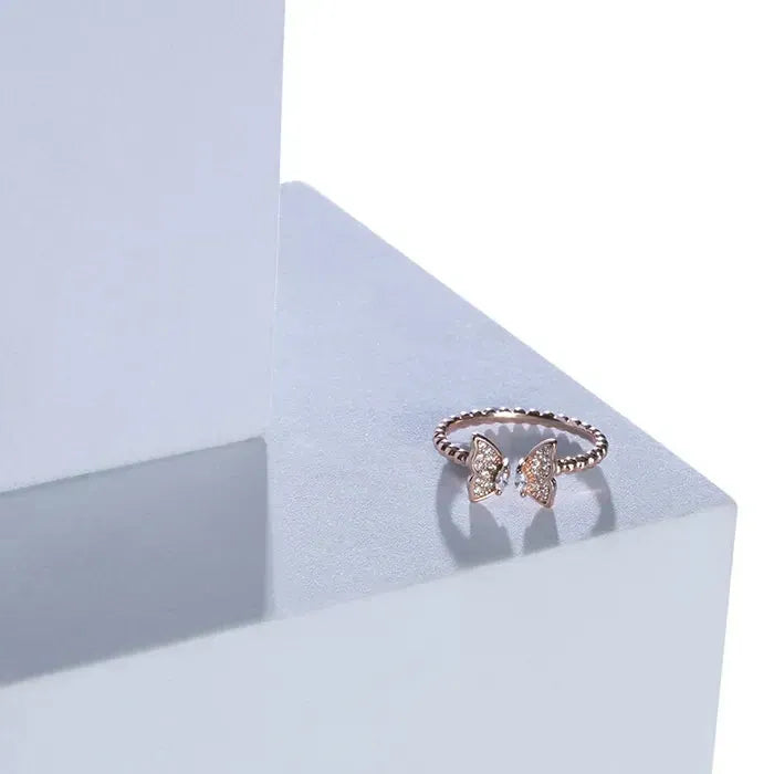 Winged Splendor Rose Gold Ring - Touch925