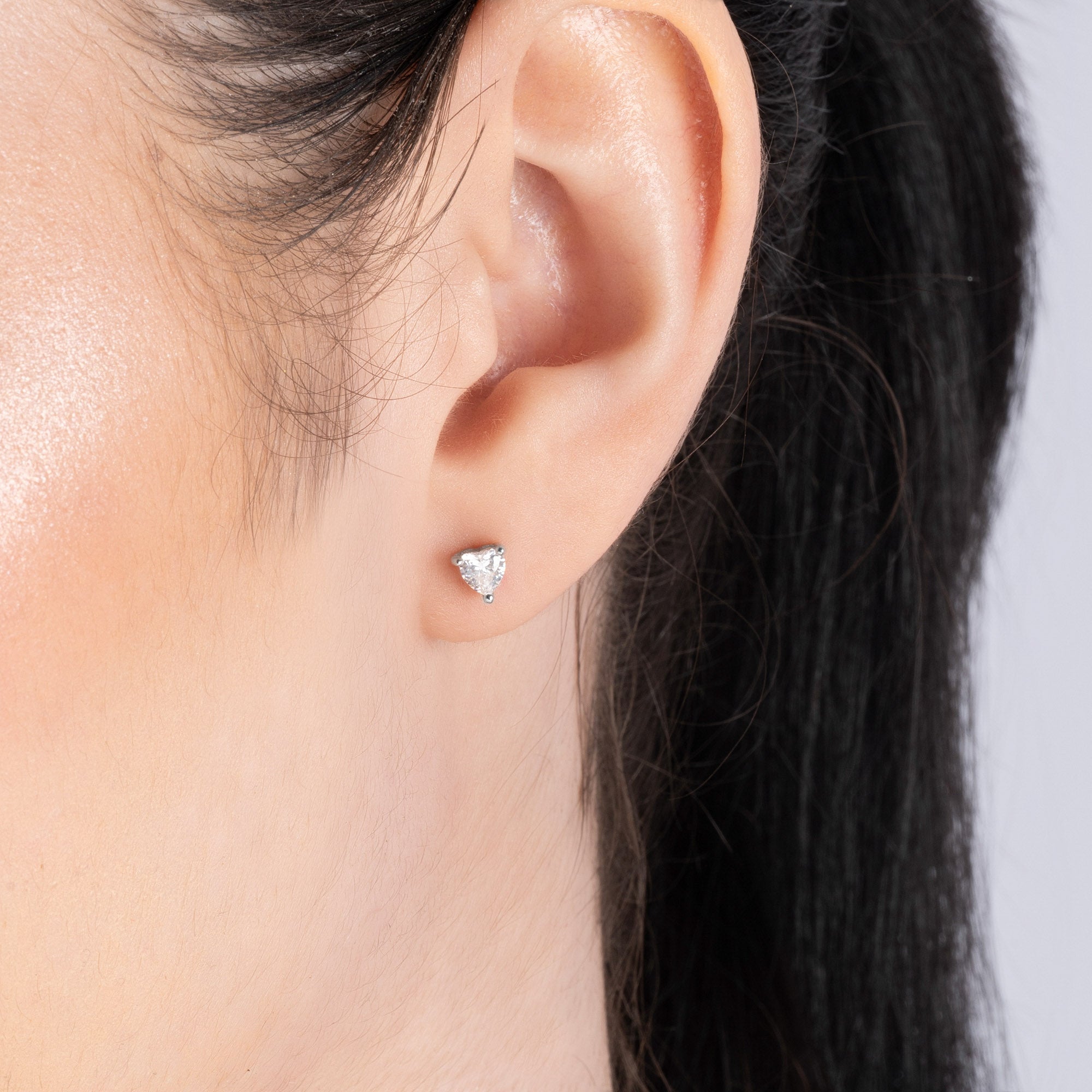 Embraced Heart Silver Studs