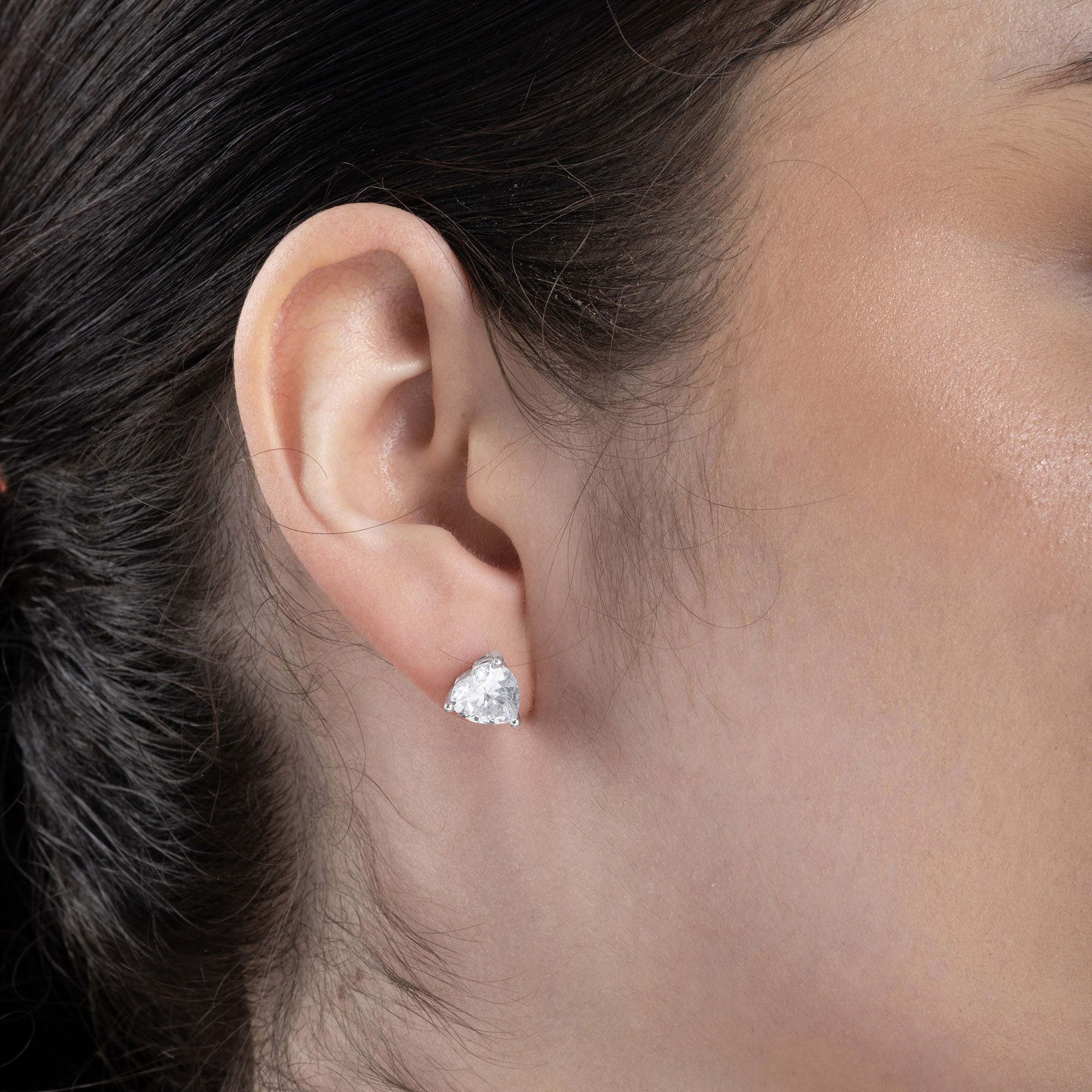 Embraced Heart Silver Studs