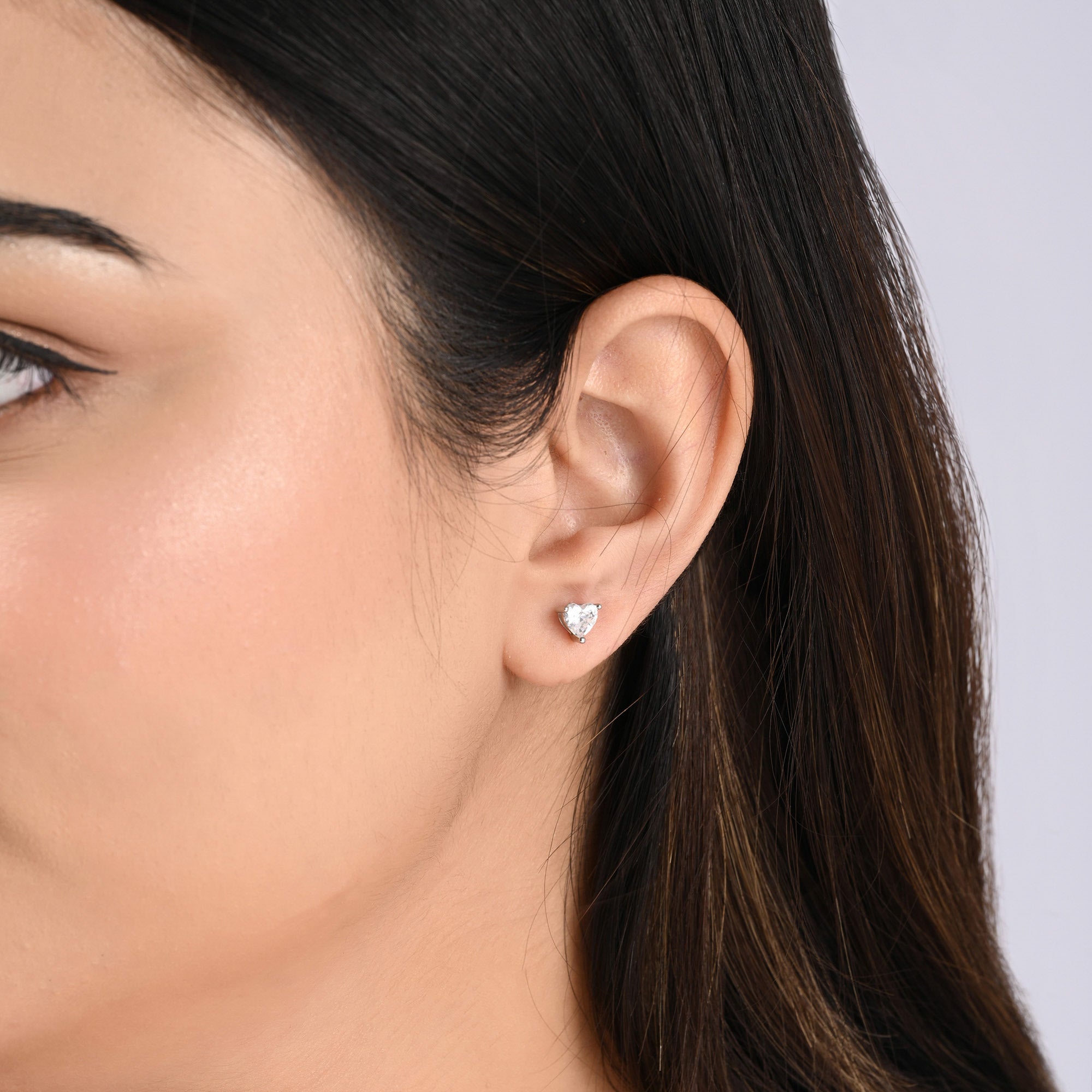 Embraced Heart Silver Studs