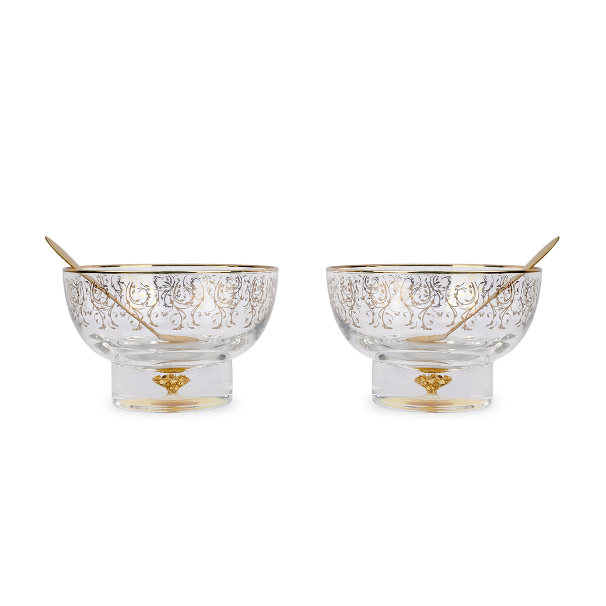 Gold Foiled Dessert Bowl Set