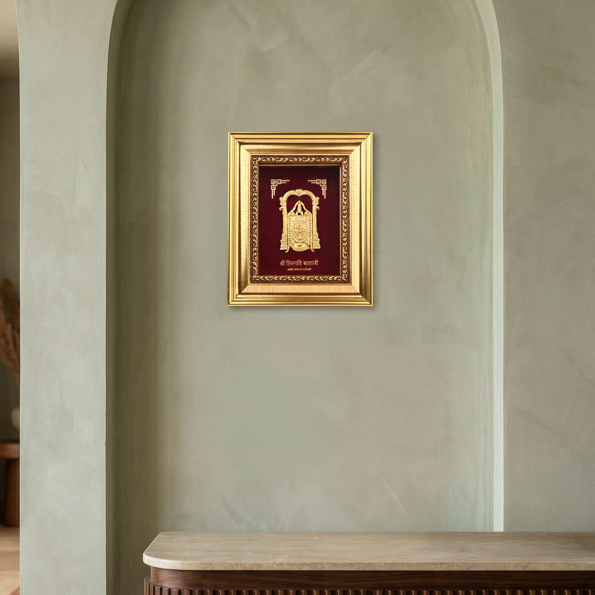 24K Gold Foil Tirupati Balaji Frame
