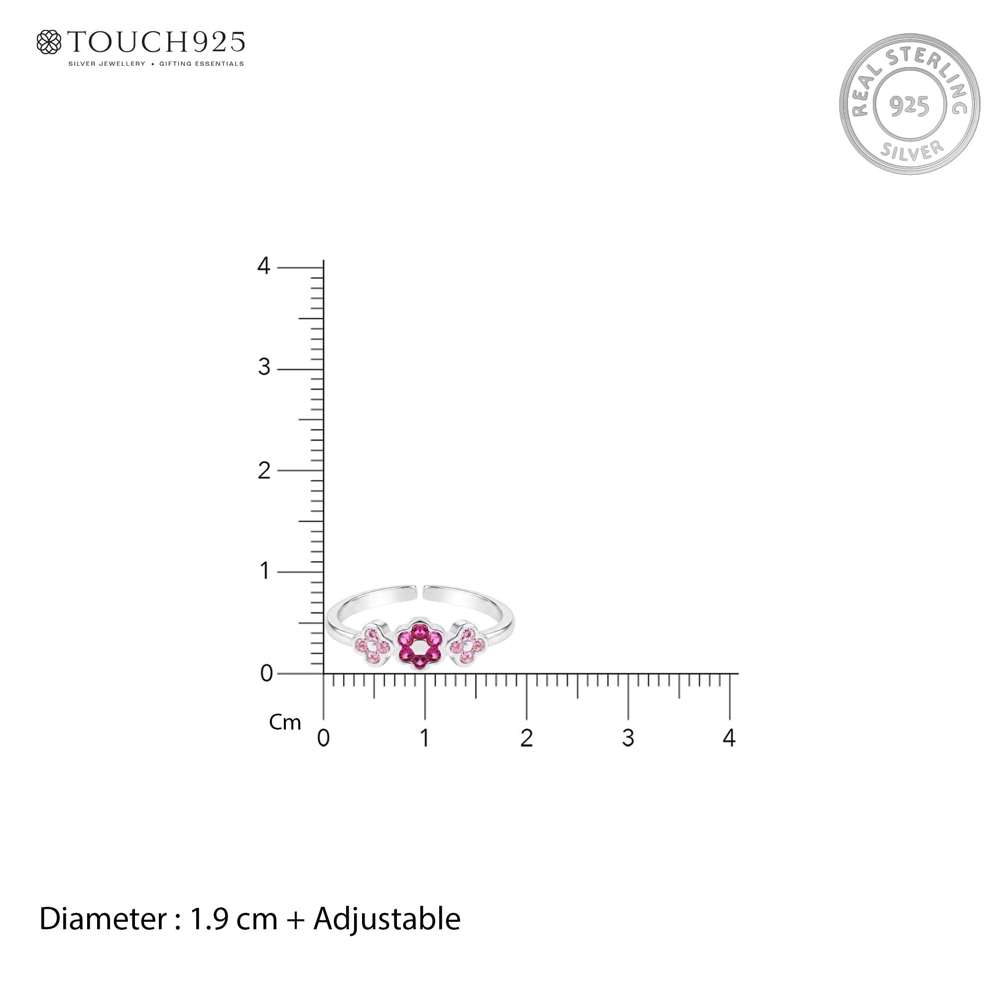 Trio Floral Toe Ring