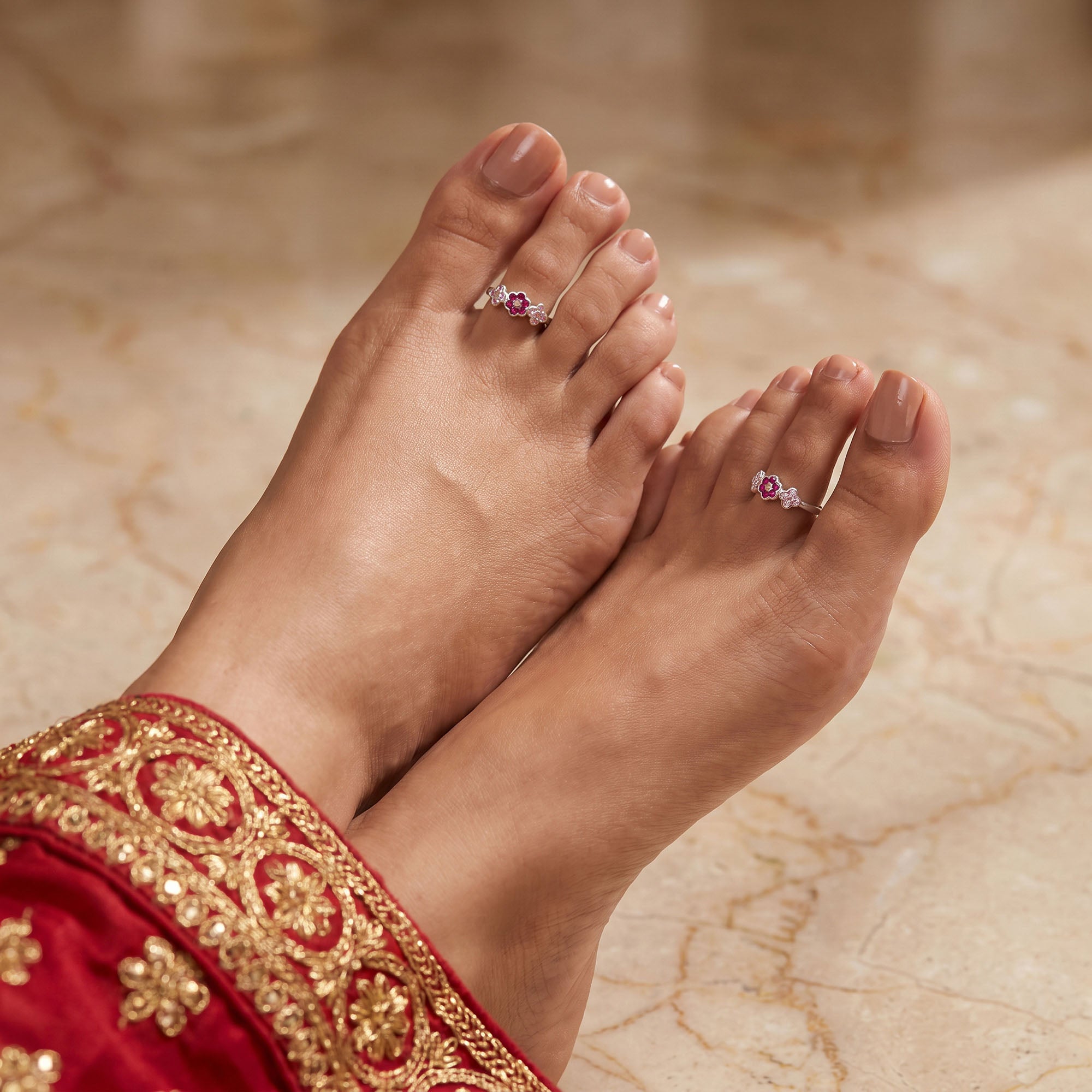 Trio Floral Toe Ring