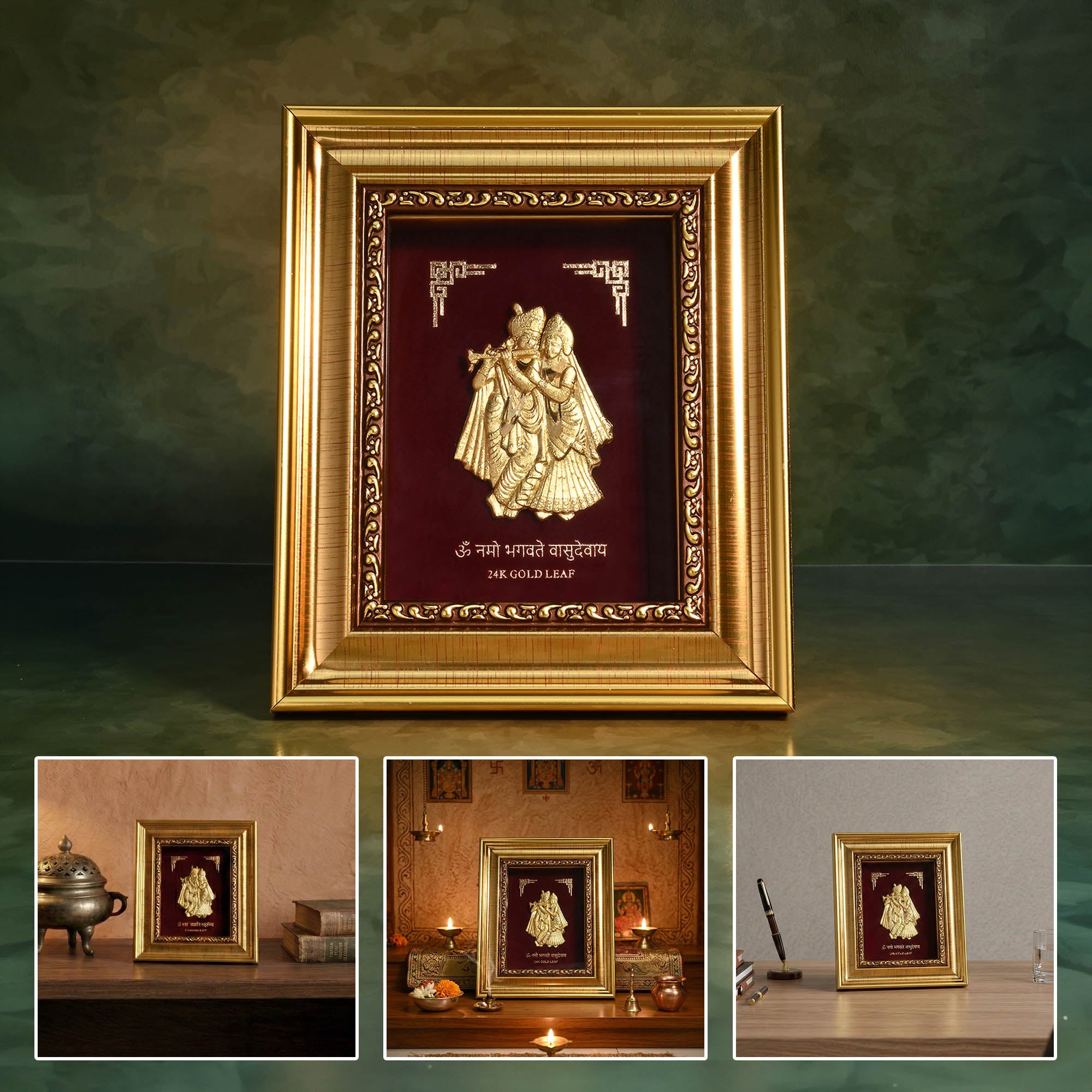 24K Gold Foil Radha Krishna Frame
