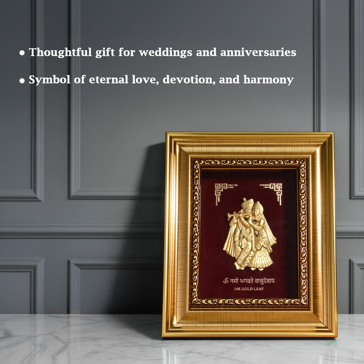 24K Gold Foil Radha Krishna Frame