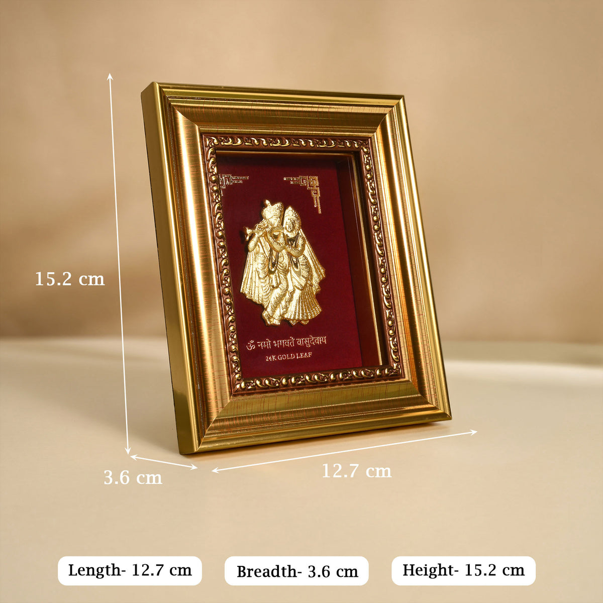 24K Gold Foil Radha Krishna Frame