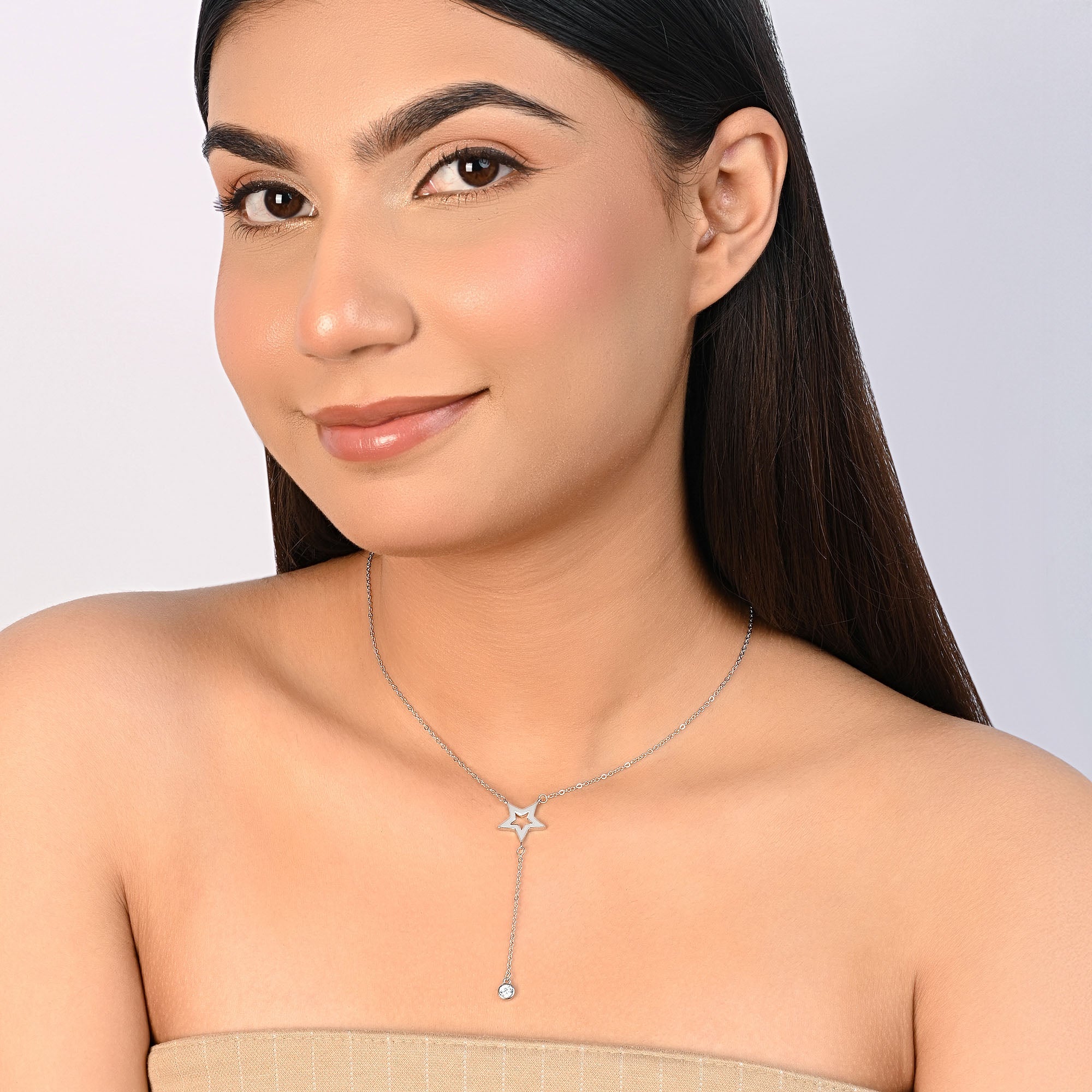Star Drop Chain Necklace