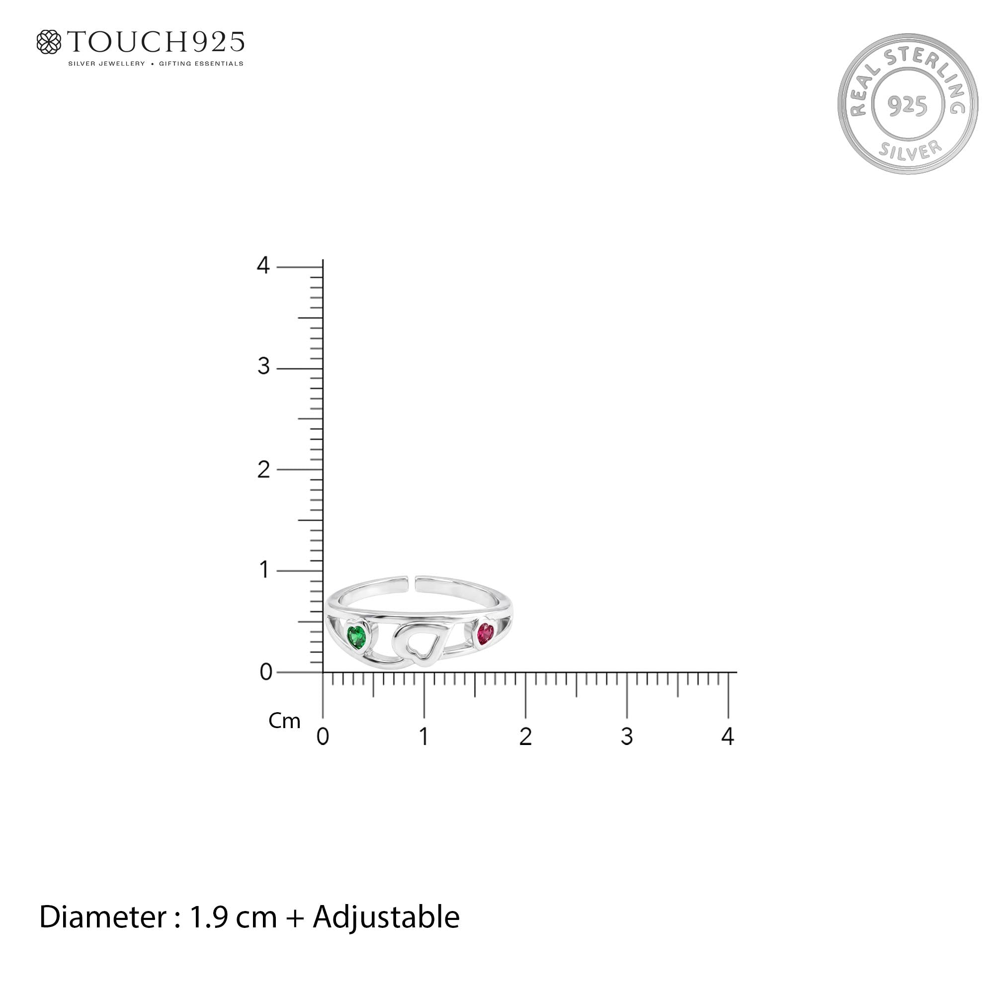 Trio Heart Toe Ring