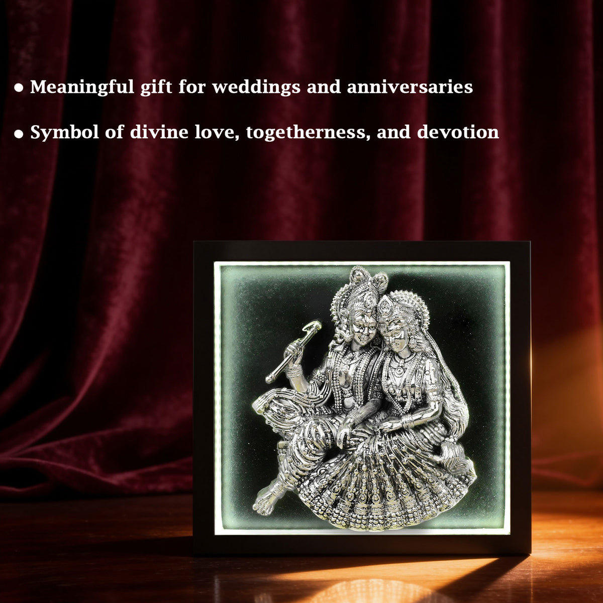 999 Silver Plated Radha Krishna LED Frame