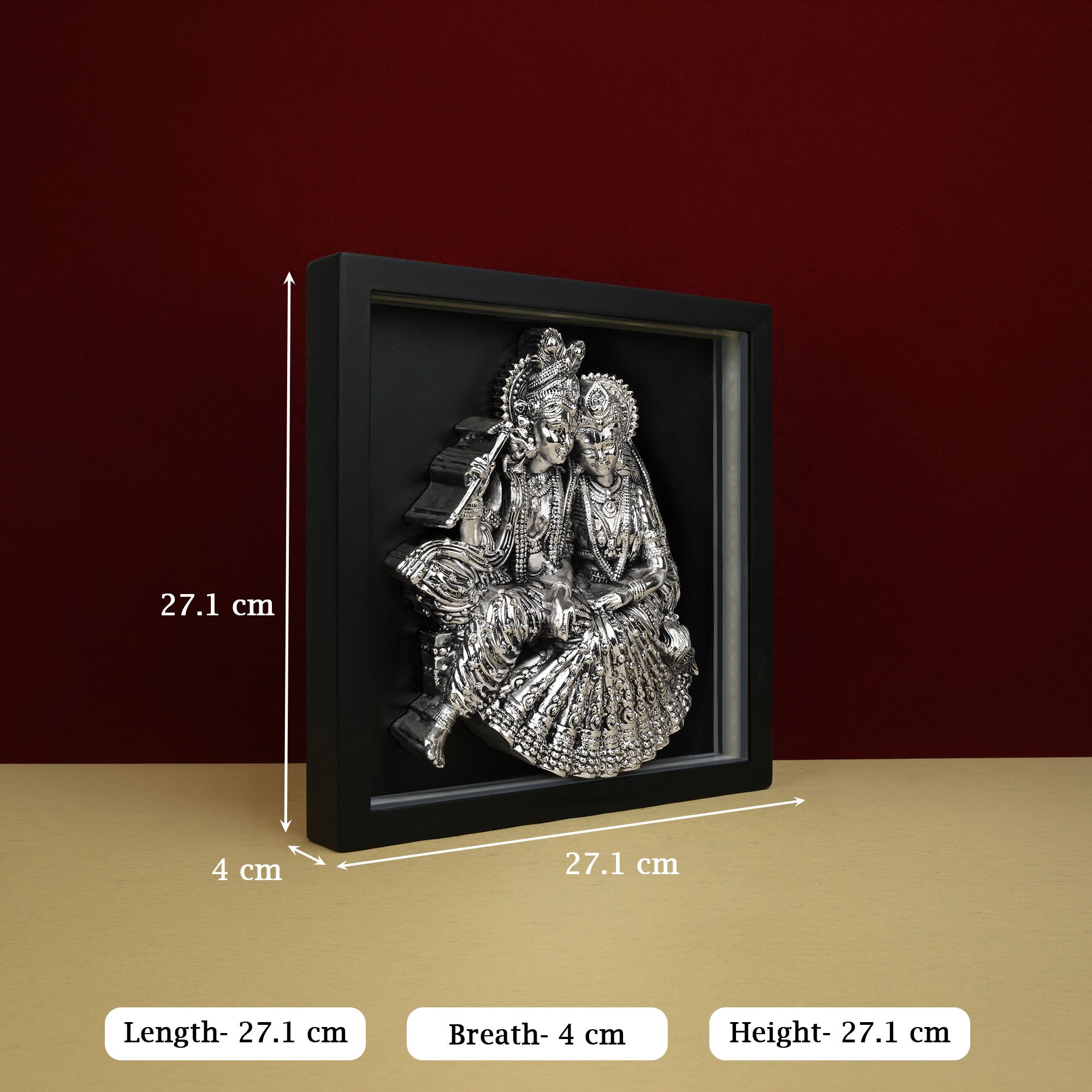 999 Silver Plated Radha Krishna LED Frame