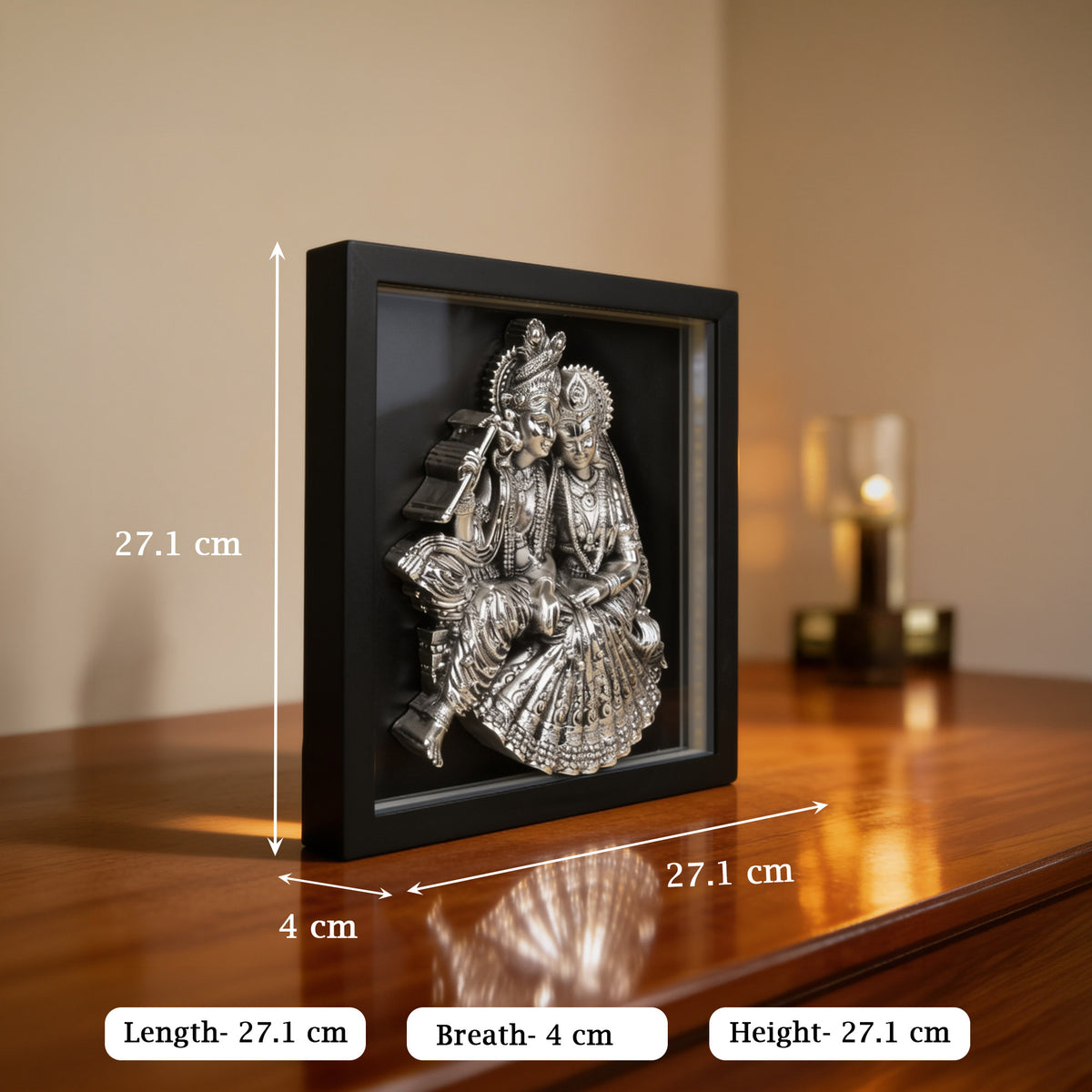 999 Silver Plated Radha Krishna LED Frame