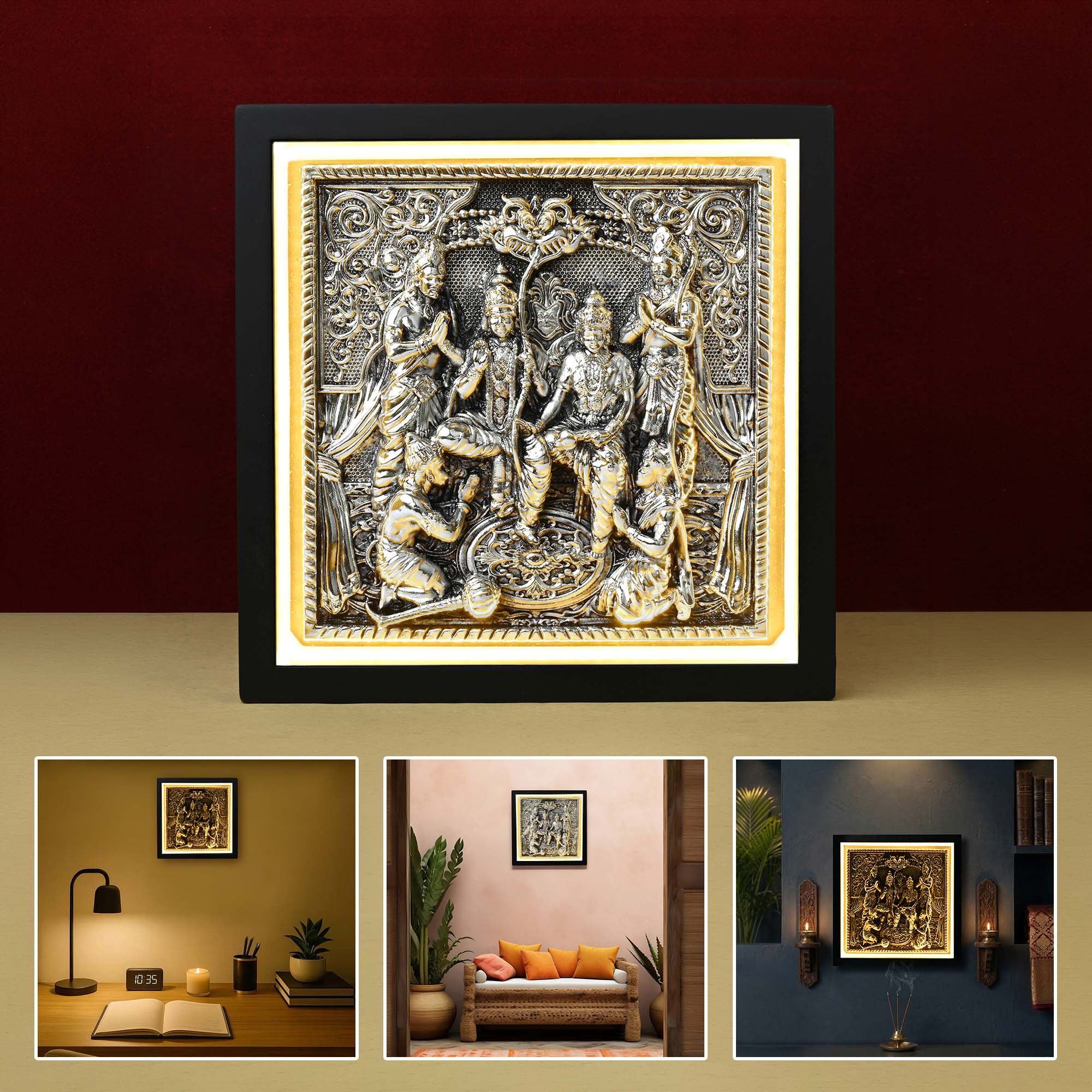 999 Silver Plated Ram Darbar LED Frame