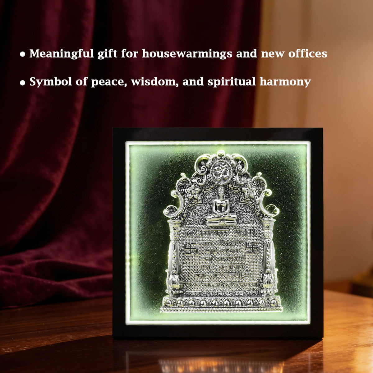 999 Silver Plated Jain Navkar LED Frame