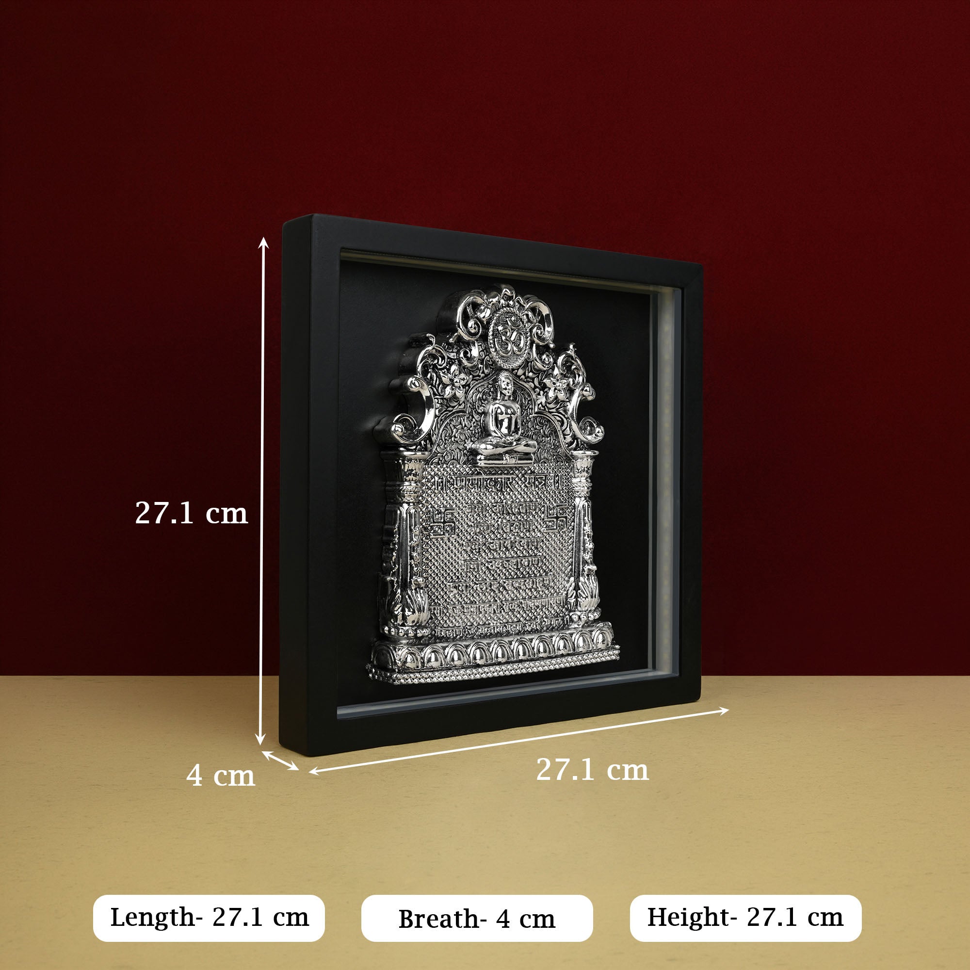 999 Silver Plated Jain Navkar LED Frame