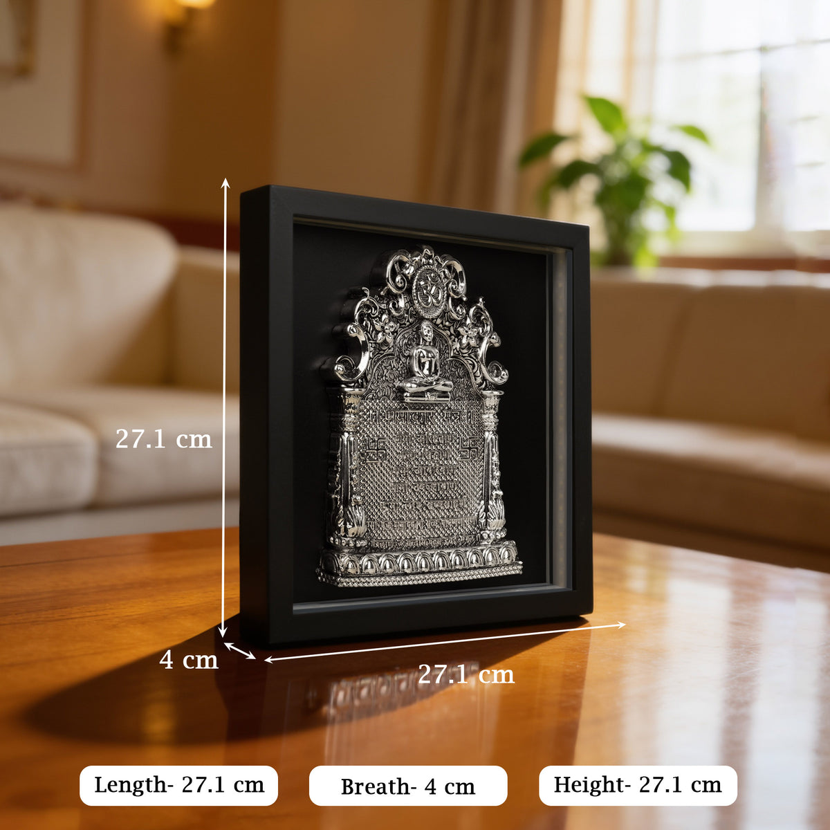 999 Silver Plated Jain Navkar LED Frame