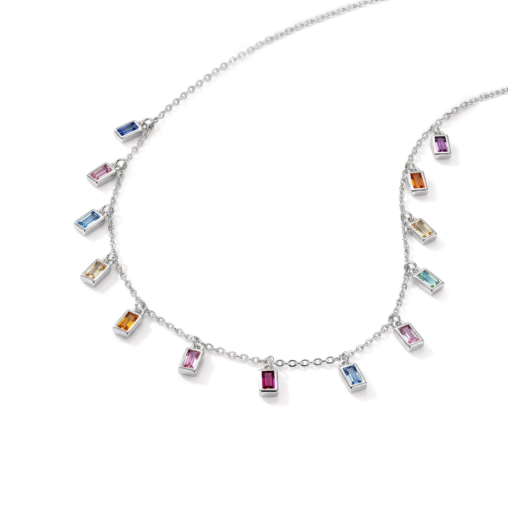 Baguette Drop Charm Necklace