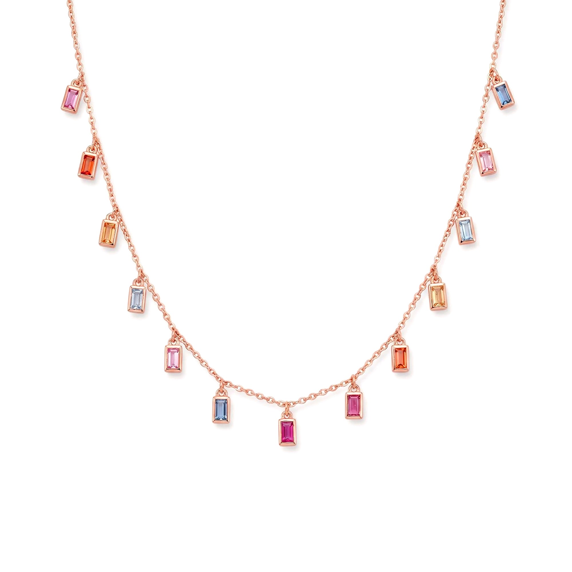 Baguette Drop Charm Necklace