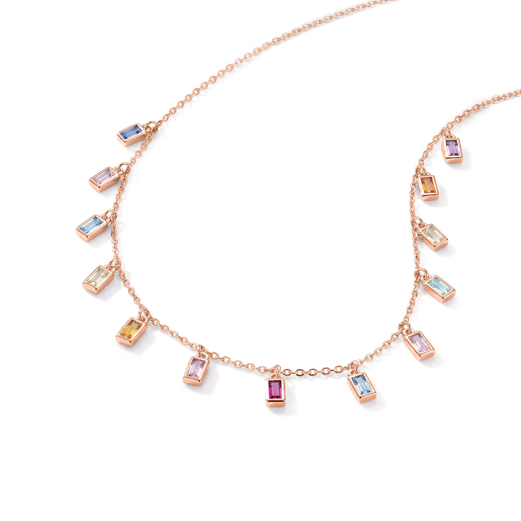 Baguette Drop Charm Necklace