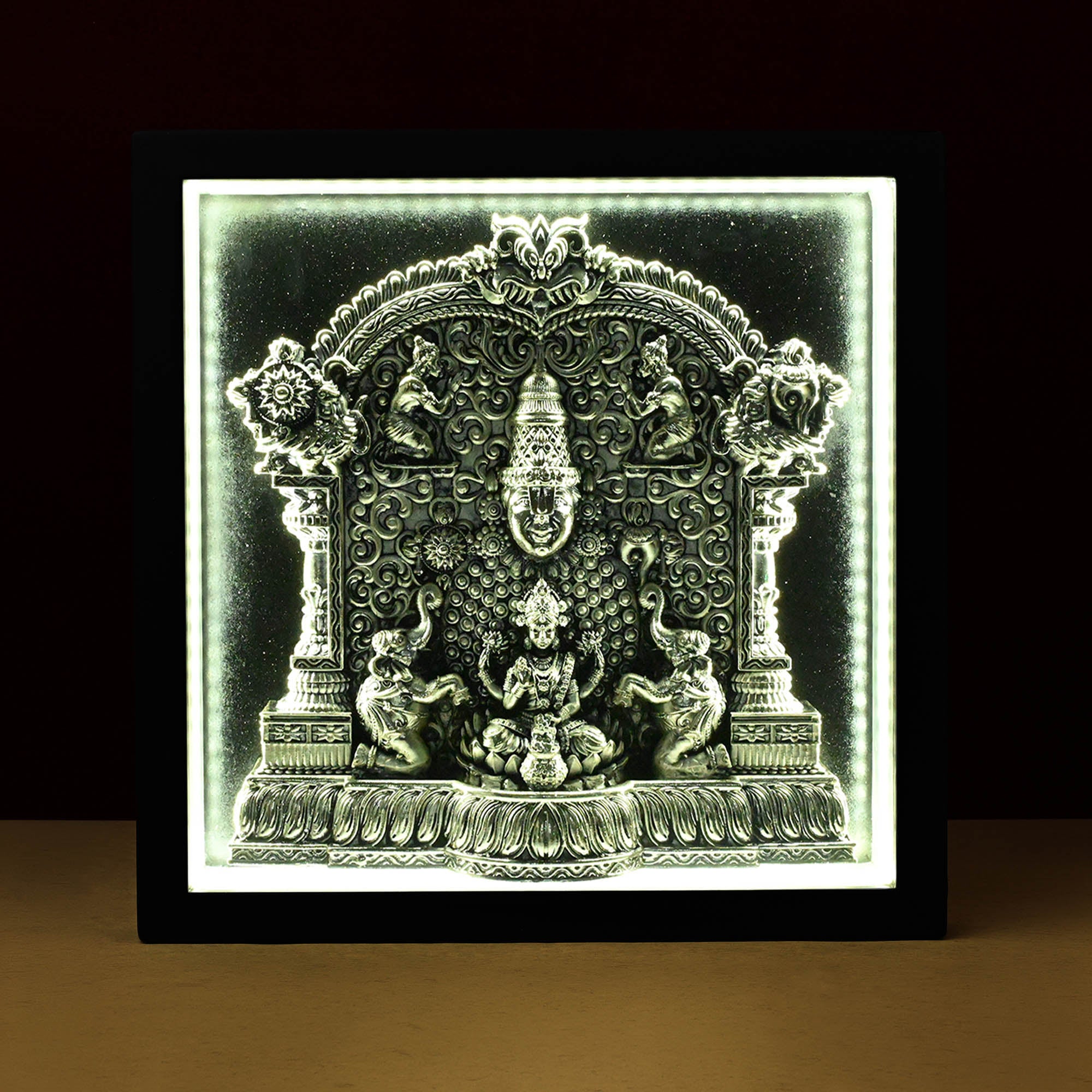 999 Silver Lakshmi Venkateshwar LED Frame