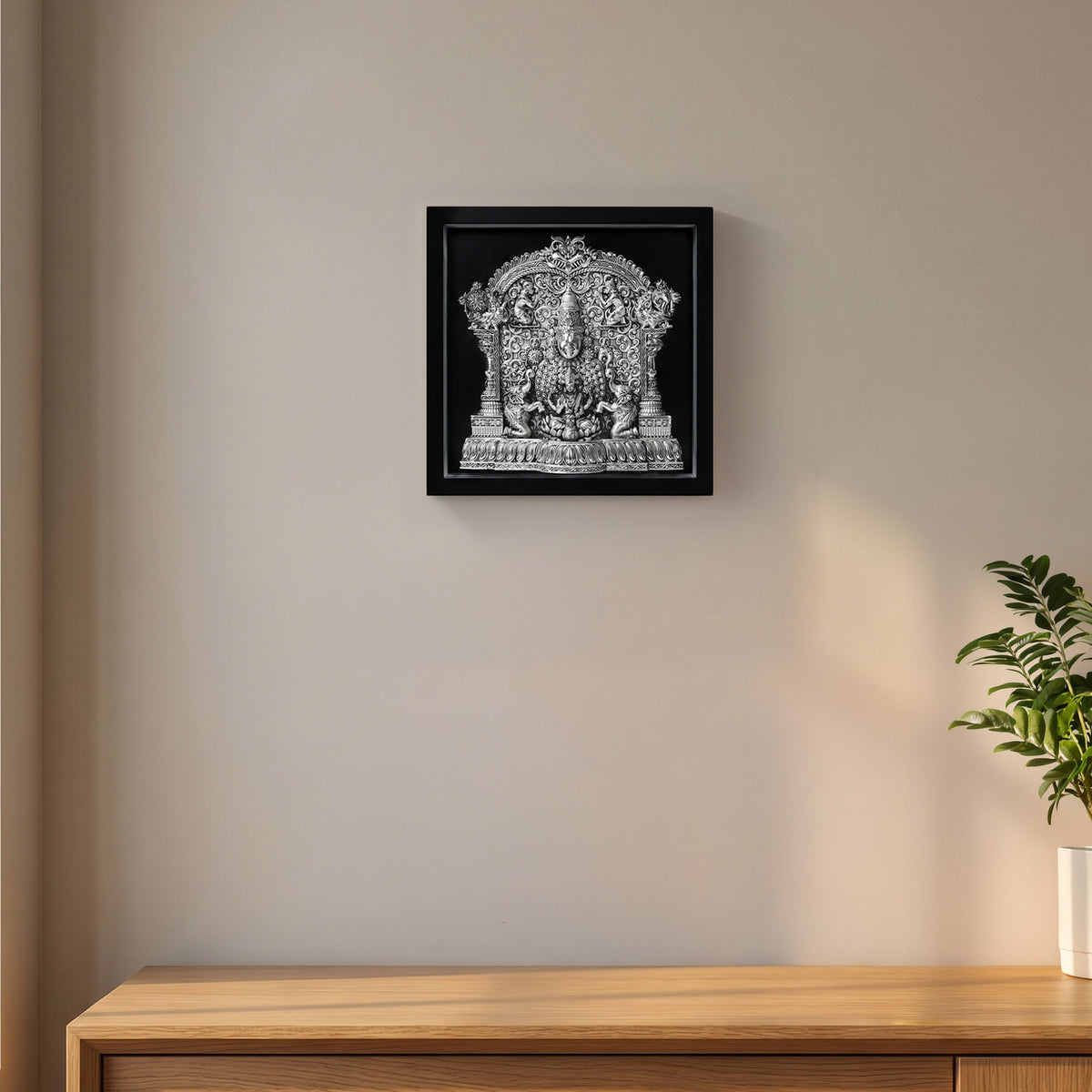 999 Silver Lakshmi Venkateshwar LED Frame