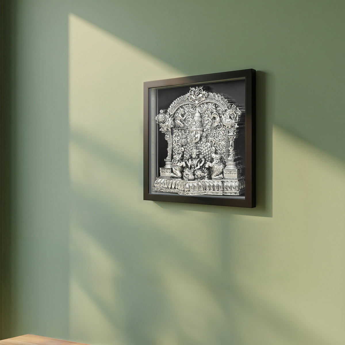 999 Silver Lakshmi Venkateshwar LED Frame