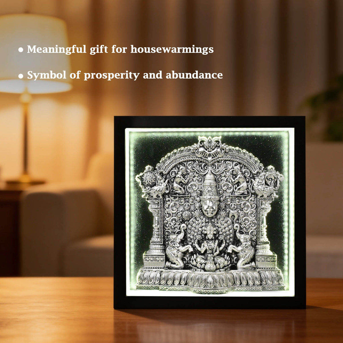 999 Silver Lakshmi Venkateshwar LED Frame