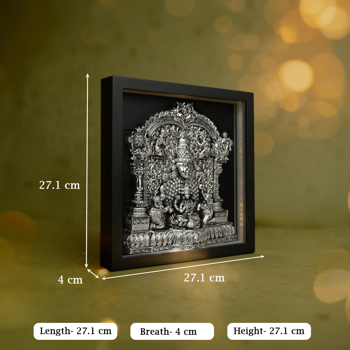 999 Silver Lakshmi Venkateshwar LED Frame