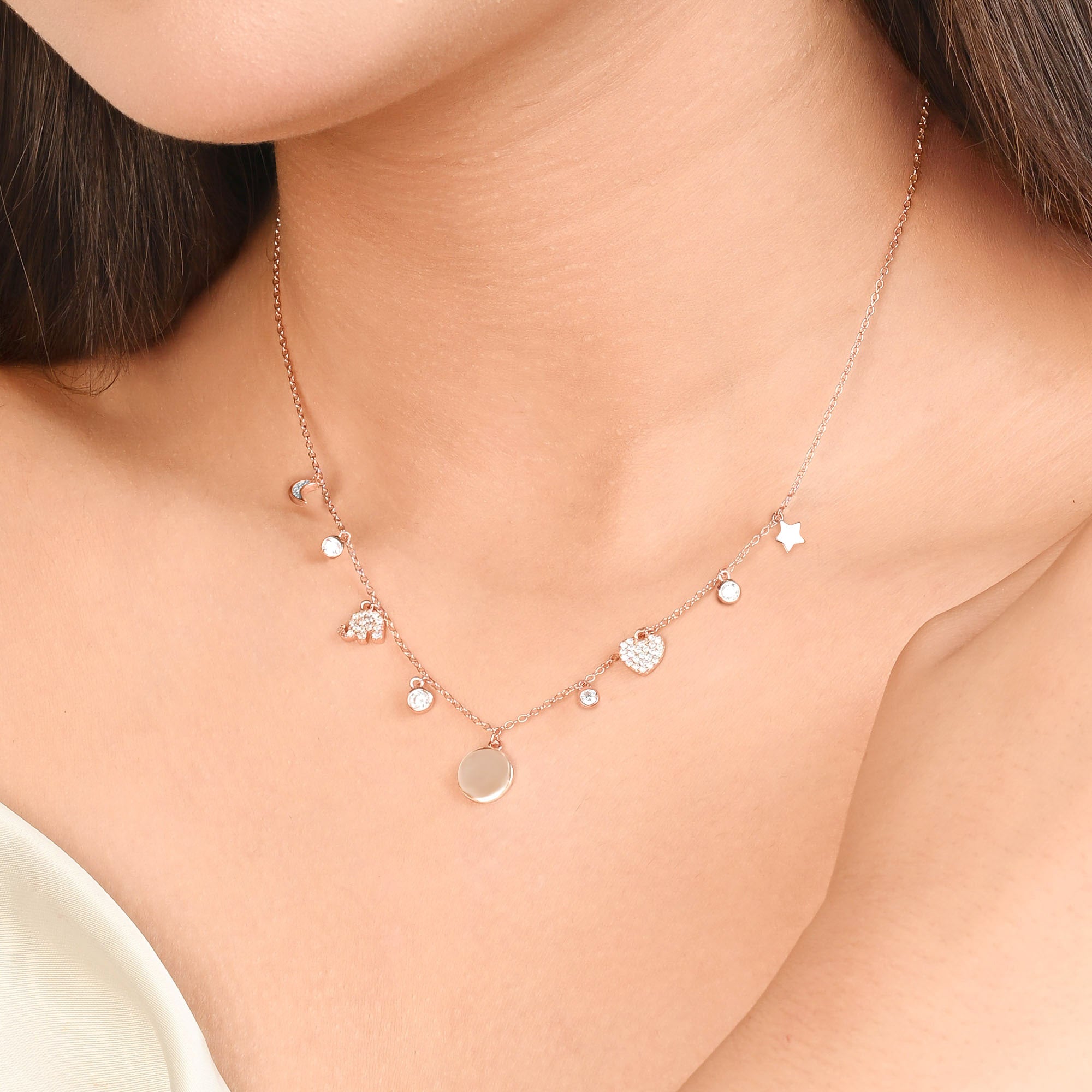 Celestial Charm Disc Necklace