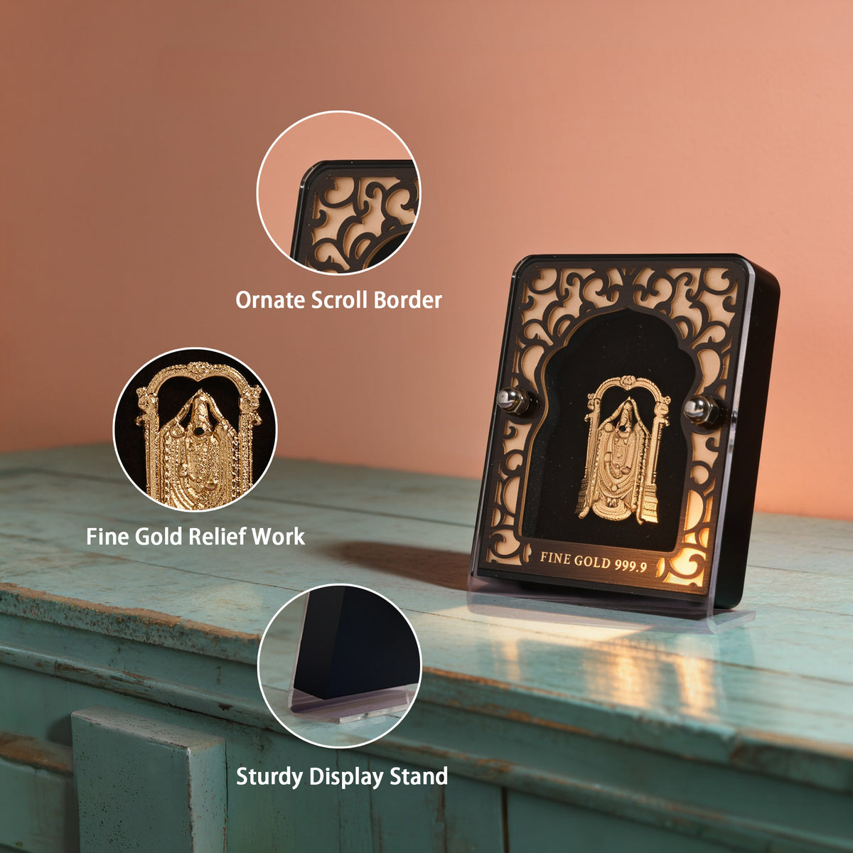 24K Gold Foil Lord Balaji Frame