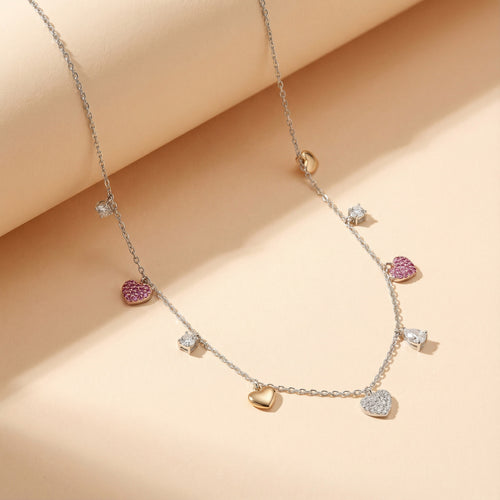 Heart Charm Drop Necklace