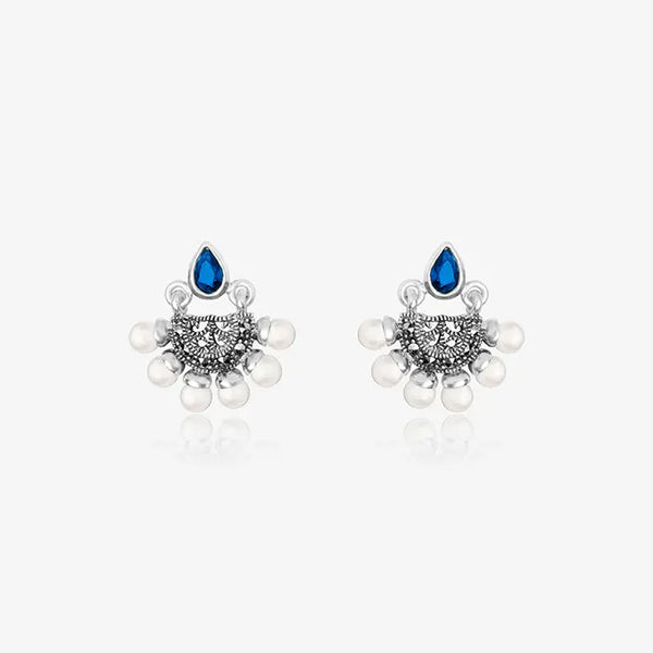 Dainty Blue Cz Earrings