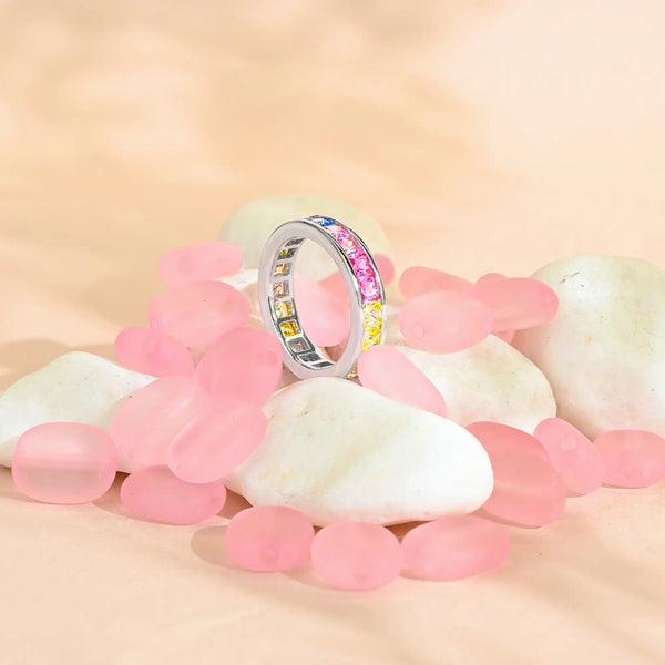 Dazzling Spectrum Rose Gold Ring