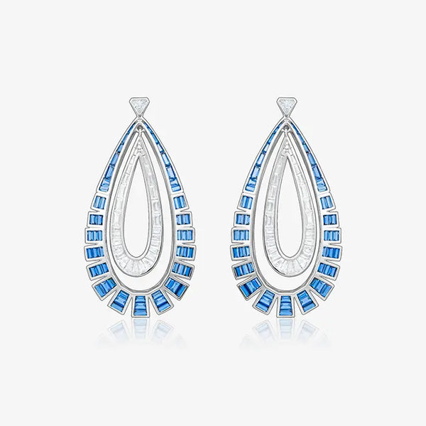 Double Layered Tear drop Dangle Earrings