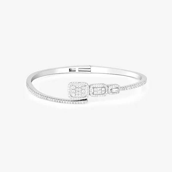 Silver Contemporary Adjustable CZ Kada