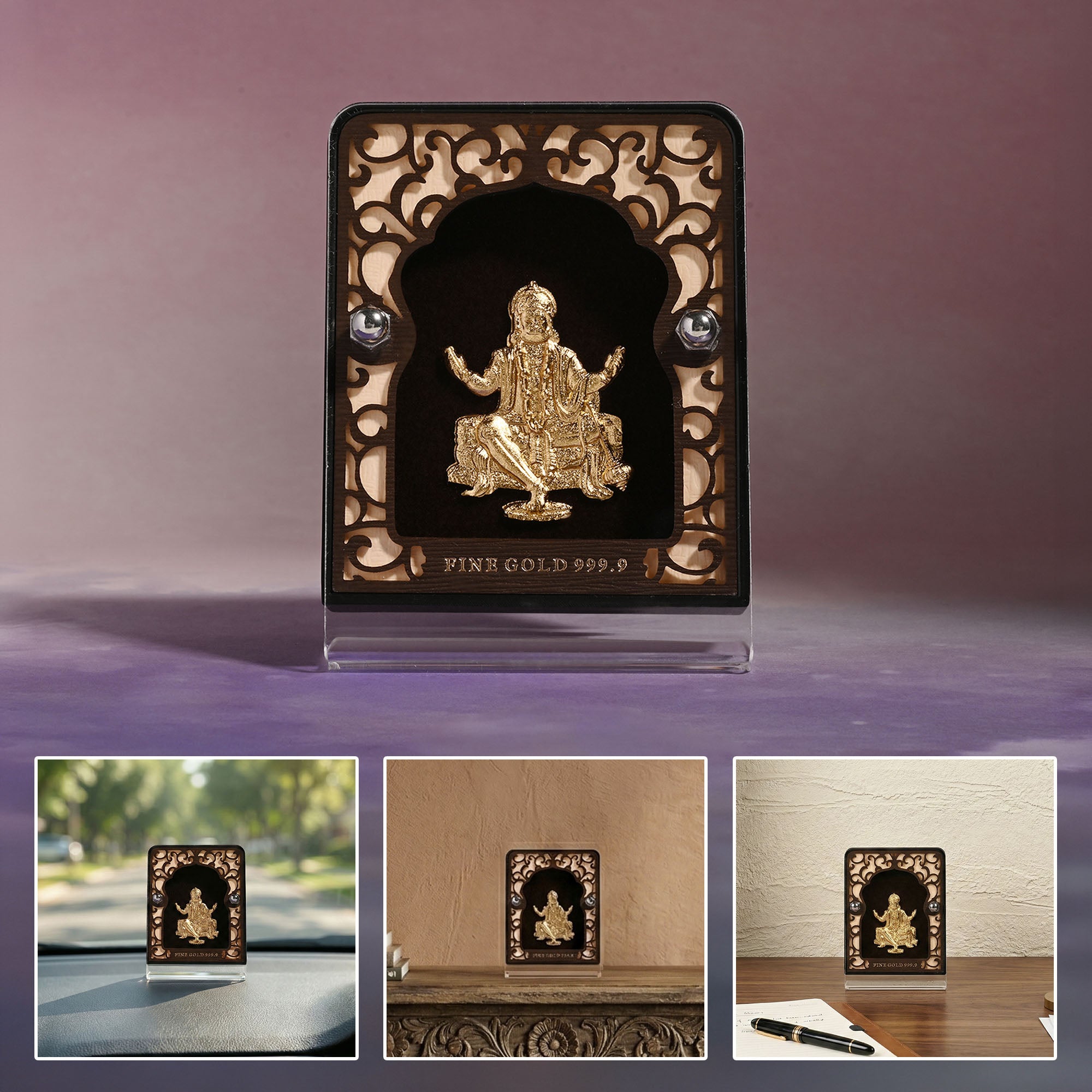 24K Gold Foil Lord Hanuman Frame