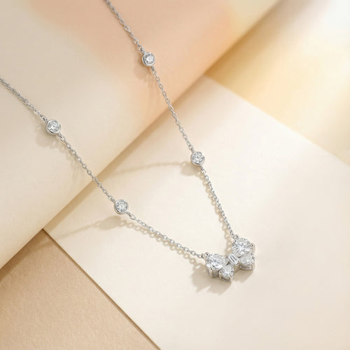 Bow Charm Station Necklace