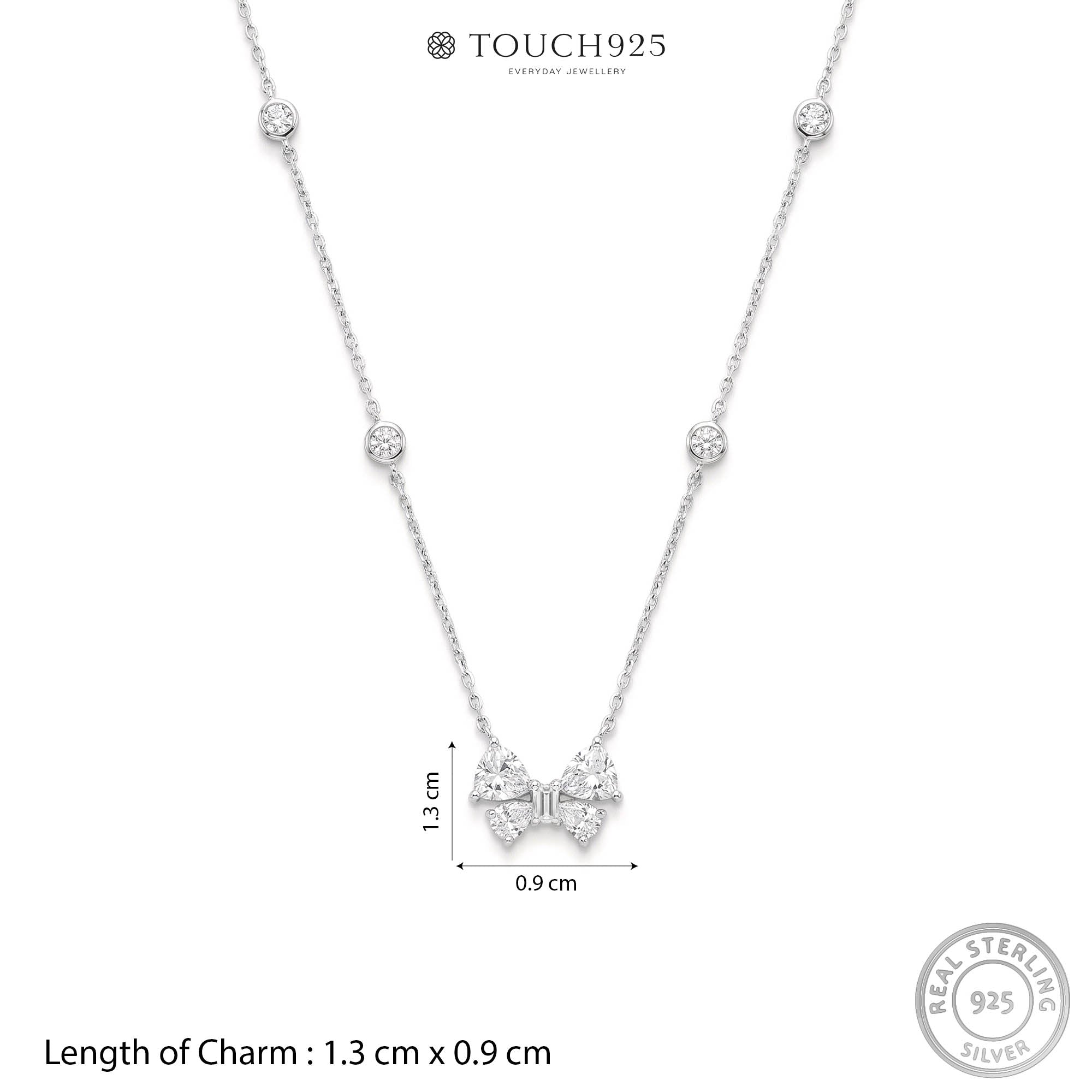Bow Charm Station Necklace