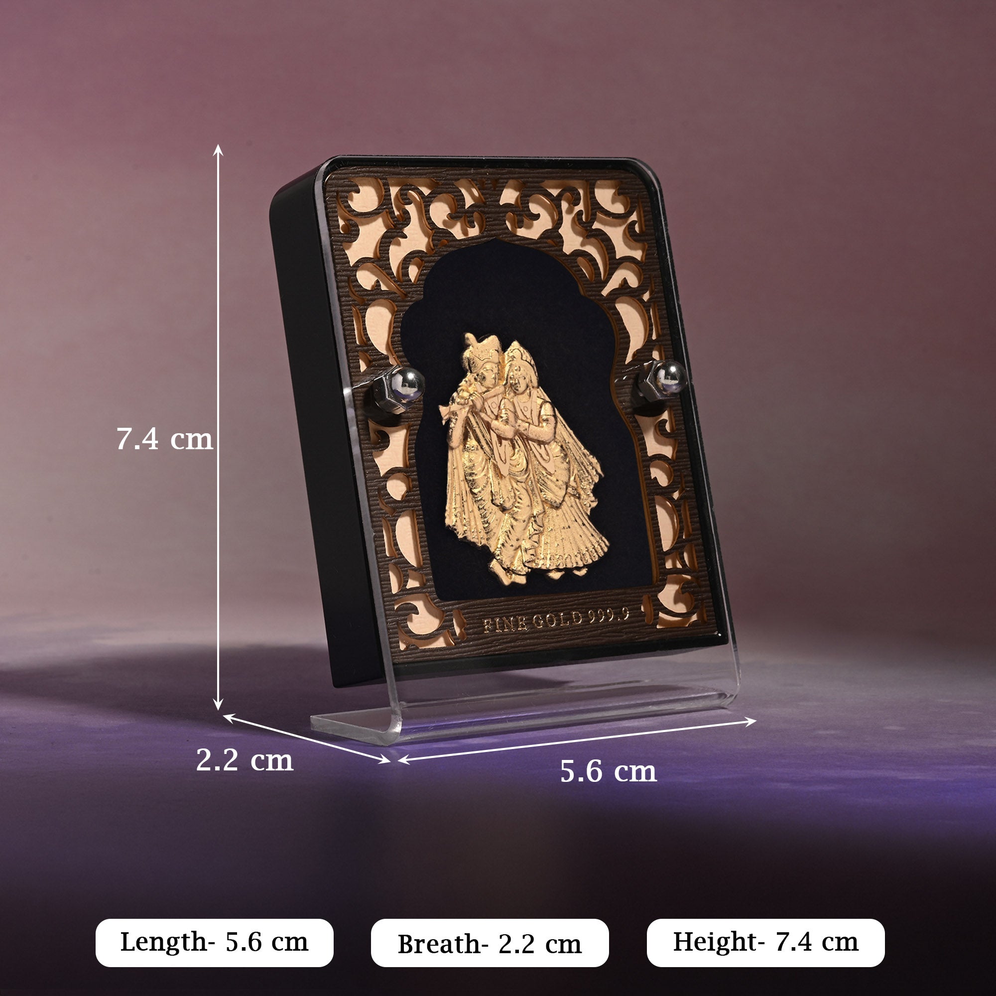 Radha Krishna 24K Gold Foil Frame