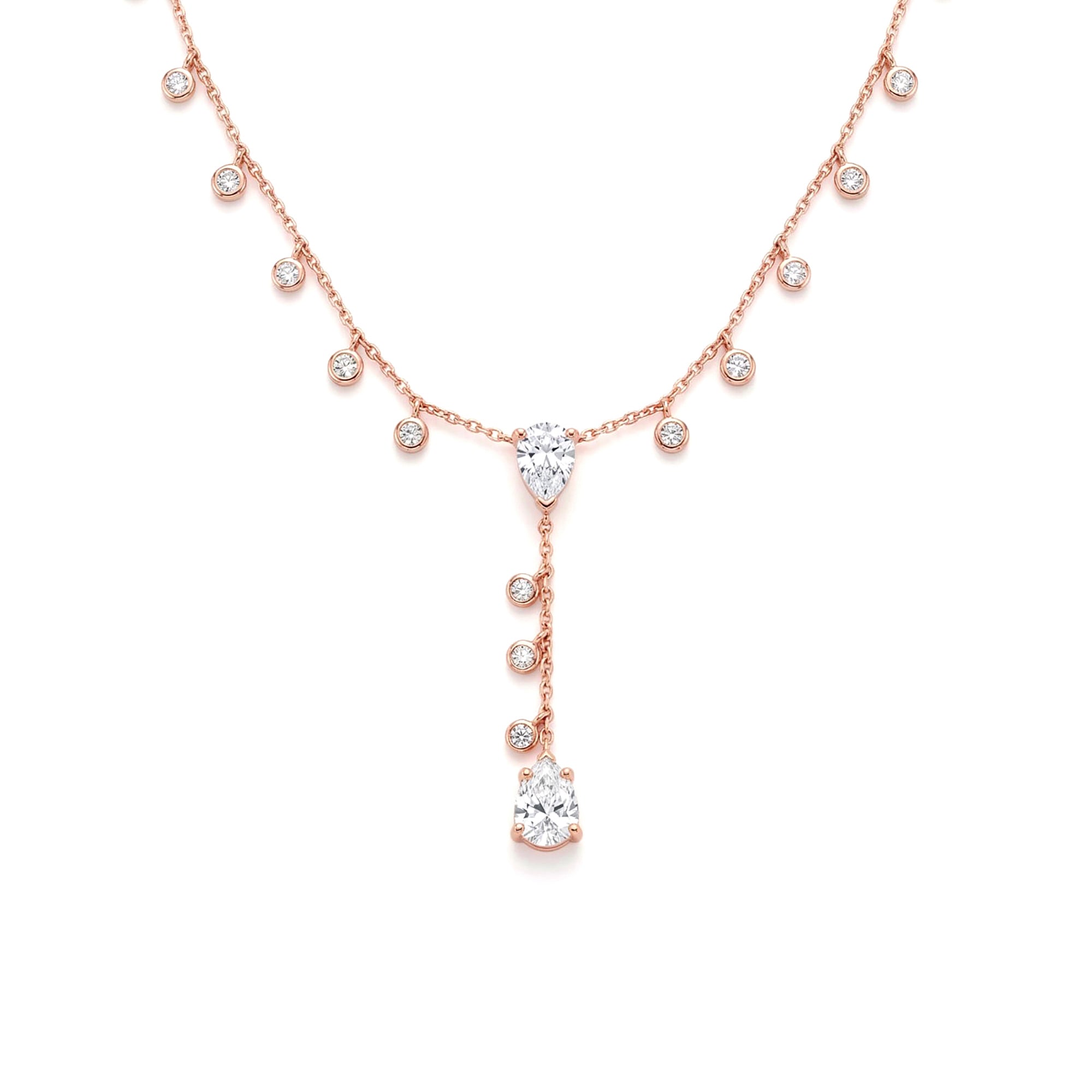 Lariat Silver Drop Necklace